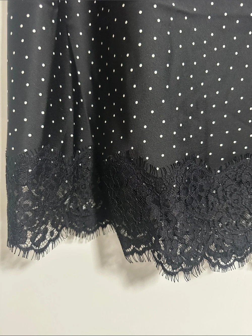 J.Crew Polka Dot Lace Trim Midi Skirt NWT | Black & White | Size Medium